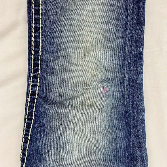 Rock Revival Straight Leg Low Rise Jeans Blue Bluebell Bling Y2K Womens 28 - Picture 6 of 13
